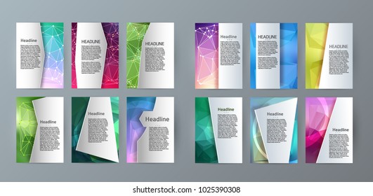 Set Abstract background glow light. Vector illustration EPS 10. Can use for business card, leaflet layout, web design, banner template, cover magazine page, advertising brochure design element