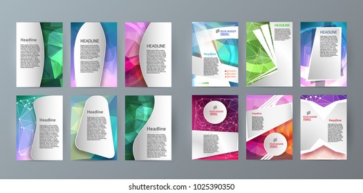 Set Abstract background glow light. Vector illustration EPS 10. Can use for business card, leaflet layout, web design, banner template, cover magazine page, advertising brochure design element