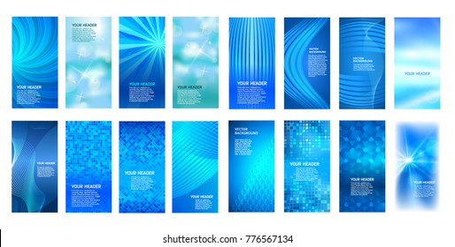 Set Abstract background glow light. Vector illustration EPS 10. Can use for business card, leaflet layout, web design, banner template, cover magazine page, advertising brochure design element