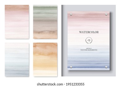 Set of abstract background with gradient watercolor stains