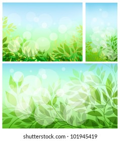 set abstract background with green sheet