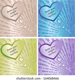 Set of abstract background with heart 