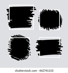 Set of Abstract background. Ink brush strokes with rough edges.