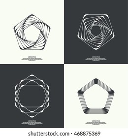 Set Abstract background with intersecting geometric shapes. 