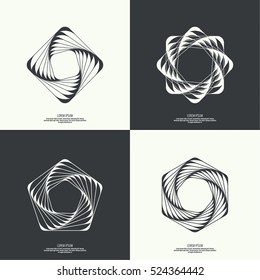 Set Abstract background with intersecting geometric shapes.