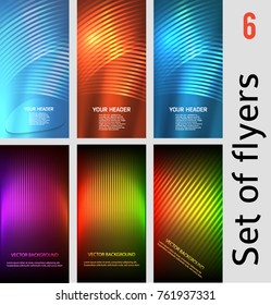 Set Abstract background light lines. Vector illustration EPS 10. Can use for business card, leaflet layout, web design, banner template, cover magazine page, advertising brochure design element