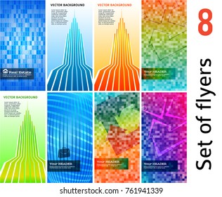 Set Abstract background light lines. Vector illustration EPS 10. Can use for business card, leaflet layout, web design, banner template, cover magazine page, advertising brochure design element