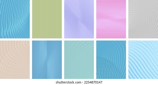 Set of abstract background with line shapes. Identity, cover, neutral background, interior