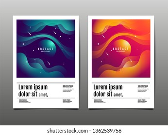 Set of Abstract Background, liquid ,fluid, texture design, Template layout, vector