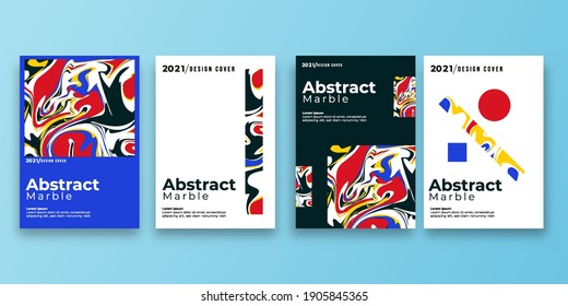 Set of abstract background with Marble Texture. Paint splash. Colorful fluid. It can be used for poster, card, brochure, invitation, cover book, catalog. vector illustration