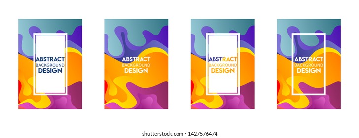 Set abstract background modern business style flyer template vector illustration design