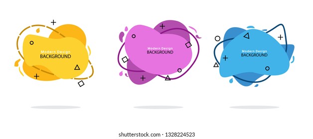 Set of abstract background modern graphic elements. Dynamical colored forms and line. Gradient abstract banners with flowing liquid shapes. banner Template, flyer or presentation. Vector.