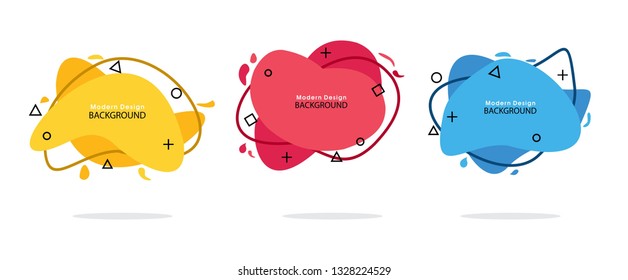 Set of abstract background modern graphic elements. Dynamical colored forms and line. Gradient abstract banners with flowing liquid shapes. banner Template, flyer or presentation. Vector.