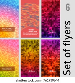 Set Abstract background Modern style sea Design website page banners. Vector Illustration EPS 10. Geometric concept mosaic cool gamma colors for grunge backdrop presentation
