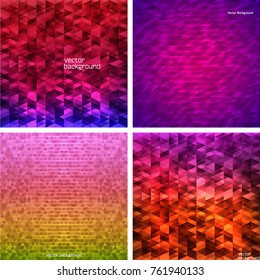 Set Abstract background Modern style sea Design website page banners. Vector Illustration EPS 10. Geometric concept mosaic cool gamma colors for grunge backdrop presentation
