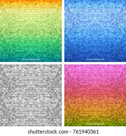 Set Abstract background Modern style sea Design website page banners. Vector Illustration EPS 10. Geometric concept mosaic cool gamma colors for grunge backdrop presentation