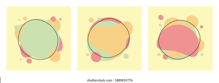 Un conjunto de fondo abstracto con formas orgánicas puede ser utilizado para banner, afiche, post o historias en medios sociales, campaña, portada, fondo de pantalla, etc.