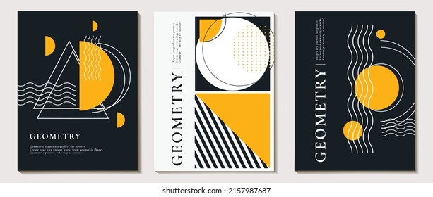 conjunto de fondo abstracto, un patrón de forma geométrica. el elemento moderno es un círculo, una línea en el estilo minimalista. para imprimir. banner, web, ideas de negocios. ilustración de arte vectorial.