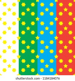 set abstract background pattern seamless star many colors fit for gift box card party kid new year etc.