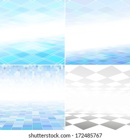 Set of abstract background with a perspective. Vector technology design.