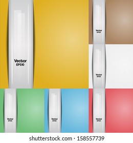 Set,  abstract background , with  plastic plate. Vector