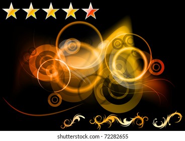 set of abstract background, rating stars and ornaments