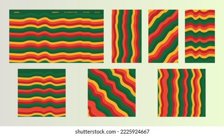 Establece el fondo abstracto con rojo, amarillo y verde. página de inicio, web, promoción de feeds, fondo de pantalla.