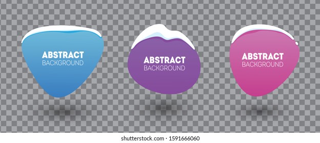 Set of abstract background with snow caps. Modern graphic elements for the design of a logo, flyer or presentation