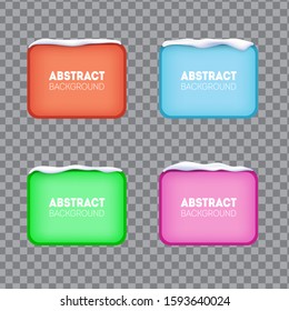 Set of abstract background with snow caps. Modern graphic elements for the design of a logo, flyer or presentation