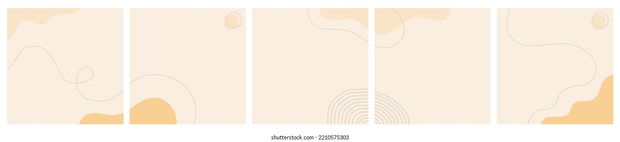 Set of Abstract Background for Social Media Post Template, Banner, Microblog, Carousel, Card on Pastel Color.