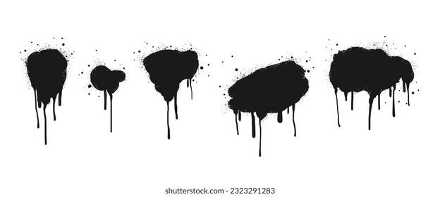 set of abstract background. spray paint graffiti banners and ink splashes, ink blots. Spray Paint Vector Element isolated on White Background. vector illustration