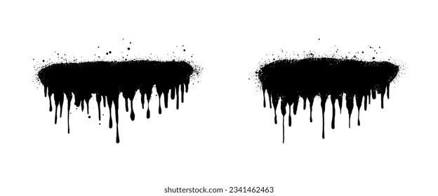 set of abstract background. spray paint graffiti banners and ink splashes, ink blots. Spray Paint Vector Element isolated on White Background. vector illustration