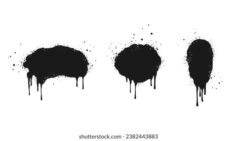 set of abstract background. spray paint graffiti banners and ink splashes, ink blots. Spray Paint Vector Element isolated on White Background. vector illustration
