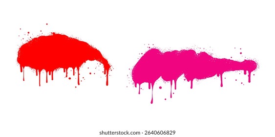 set of abstract background. spray paint graffiti banners and ink splashes, ink blots. Spray Paint Element isolated on White Background