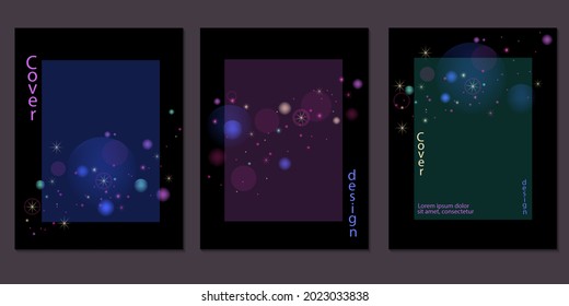 A set of abstract background with a starry sky.