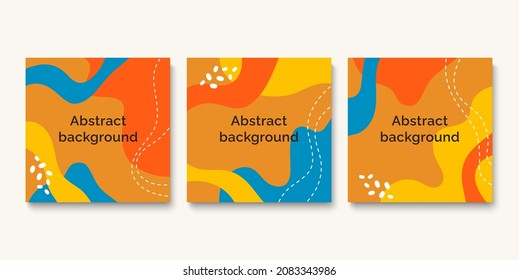 Set of abstract background template. Contemporary collage with organic shapes and line. Vector Illustration for cover, banner, brochure, poster, flyer and other.