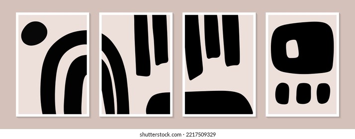 Set abstract background template. Hand-drawn various shapes and doodles. Cover, invitation, banner, poster, brochure, placard, postcard, flyer, wall decoration. Modern vector illustration