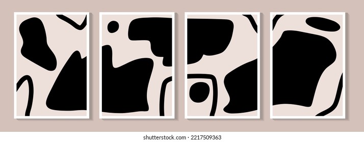 Set abstract background template. Hand-drawn various shapes and doodles. Cover, invitation, banner, poster, brochure, placard, postcard, flyer, wall decoration. Modern vector illustration