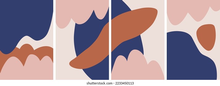 Set abstract background template. Hand-drawn various shapes and doodles. Cover, invitation, banner, poster, brochure, placard, postcard, flyer, wall decoration. Modern vector illustration