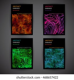 Set of Abstract background templates, retro style for brochure, poster, banner, greetings card, cover design.