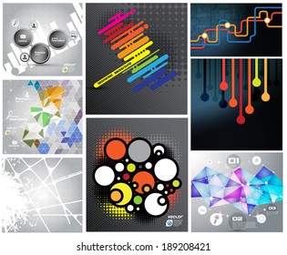Set of abstract background. Vector 