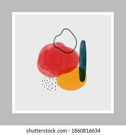 Set of abstract background with watercolor strokes lines and spots. Brush painted texture. Design for poster, postcard, social media etc. Vector illustration