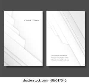 Set of Abstract Background of White Origami Paper. Minimal Vector illustration. 