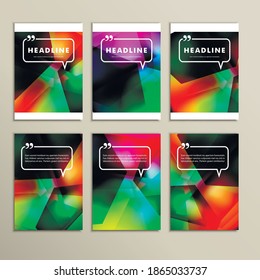 Set abstract backgrounds blue green and yellow