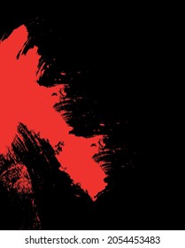 Set of abstract backgrounds. Bright elements on a black background. Drawing with oil paints on black canvas. Blots from paints. Drawing with brushes