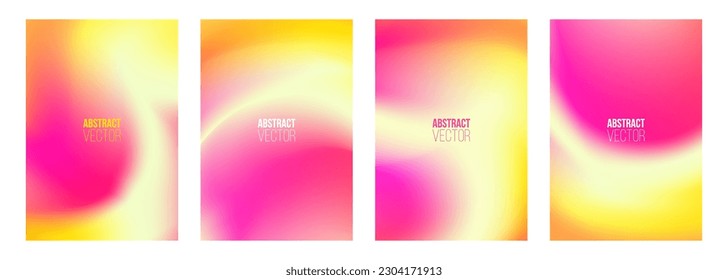 Conjunto de fondos abstractos con gradientes multicolores brillantes para el diseño gráfico creativo. Ilustración vectorial.