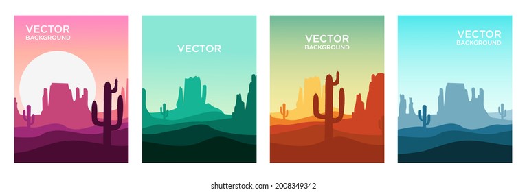 Set von abstrakten Hintergründen mit lebhaften Farbverlauf-Farben-Landschaft mit Bergen und Hügeln - vertikale Banner und Hintergrund für Social-Media-Geschichten, Banner, Vektoreps10