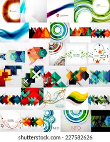 Set of Abstract Backgrounds, Business or Technology Templates, Online Geometric Triangular, Wave, Floral Abstract Modern Backgrounds