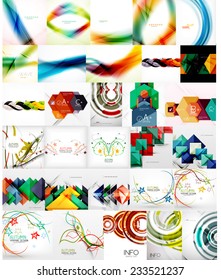 Set of Abstract Backgrounds, Business or Technology Templates, Online Geometric Triangular, Wave, Floral Abstract Modern Backgrounds