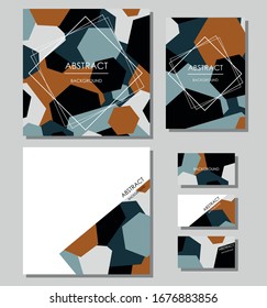 Set abstrakter Hintergründe. Karte, Banner, Plakat, Aufkleber, Flyer, Broschüre, Visitenkarte, Werbematerial. Vektorillustration.